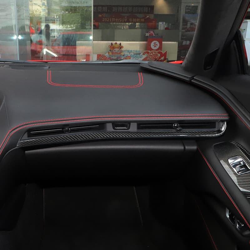 premium-100 % Real Fibra De Carbono Console Central Painel Guarnição Capa Para Chevrolet Corvette C8 Z51 2020-2021 Kits