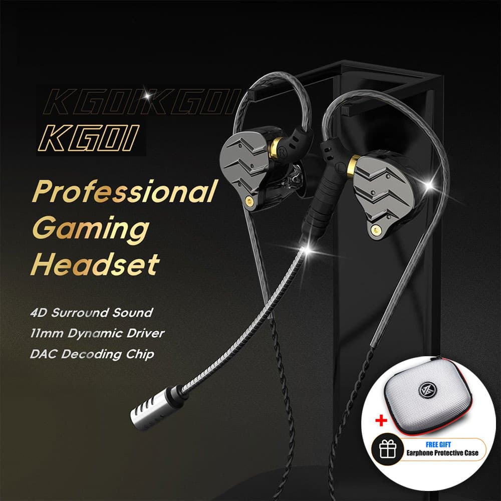 Fone de Ouvido Gamer KG01 Profissional com Fio Estéreo