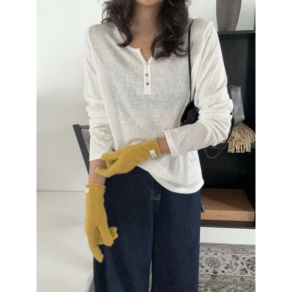 Seja você mesmo meio botão manga longa floco de neve algodão all-match camiseta camisa de fundo topo pequeno solto all-m