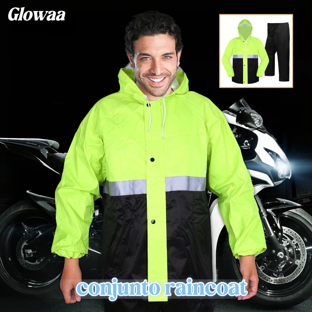 Motocicleta Raincoat Set borracha Nylon impermeável reforçado para motocicleta Motoboy