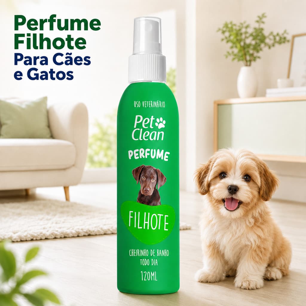 Perfume Para Cachorro Filhote Gato Colonia Pet Cheirosa 120ml Perfume Pet Clean
