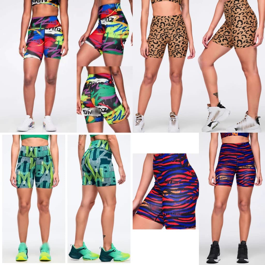 ZW2026 Novo estilo de dança quente Shorts esportivos femininos cintura alta calças de fitness impressas Leggings roupas