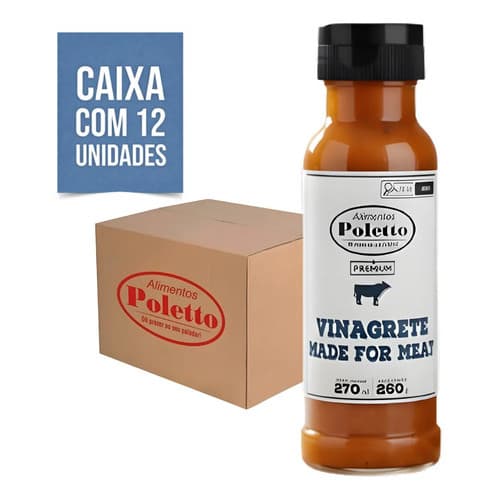 Caixa Kit 12 Molhos Vinagrete Made For Meat Poletto - 260g