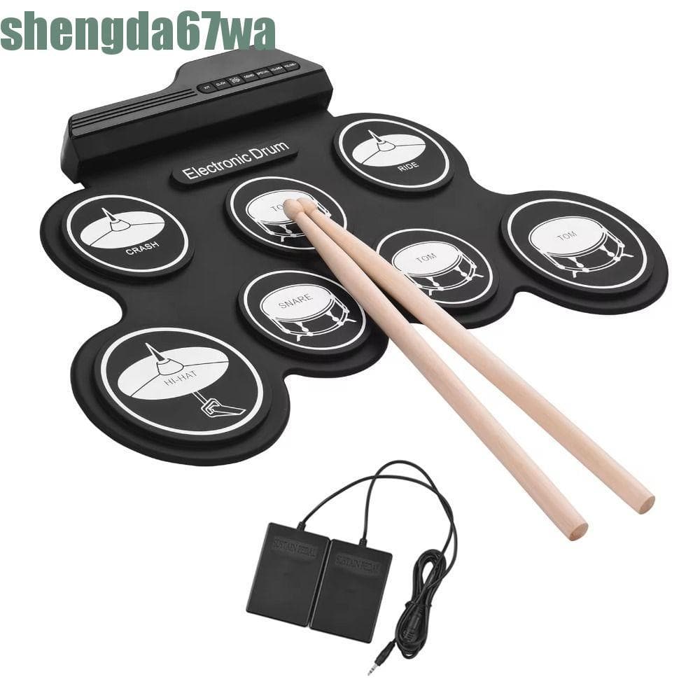 Conjunto De Bateria Eletrônica SHENGDA 1 Caixa , 7 Almofadas Com Pedal De Sustentação , Tambor Eletrônico Portátil , Pop
