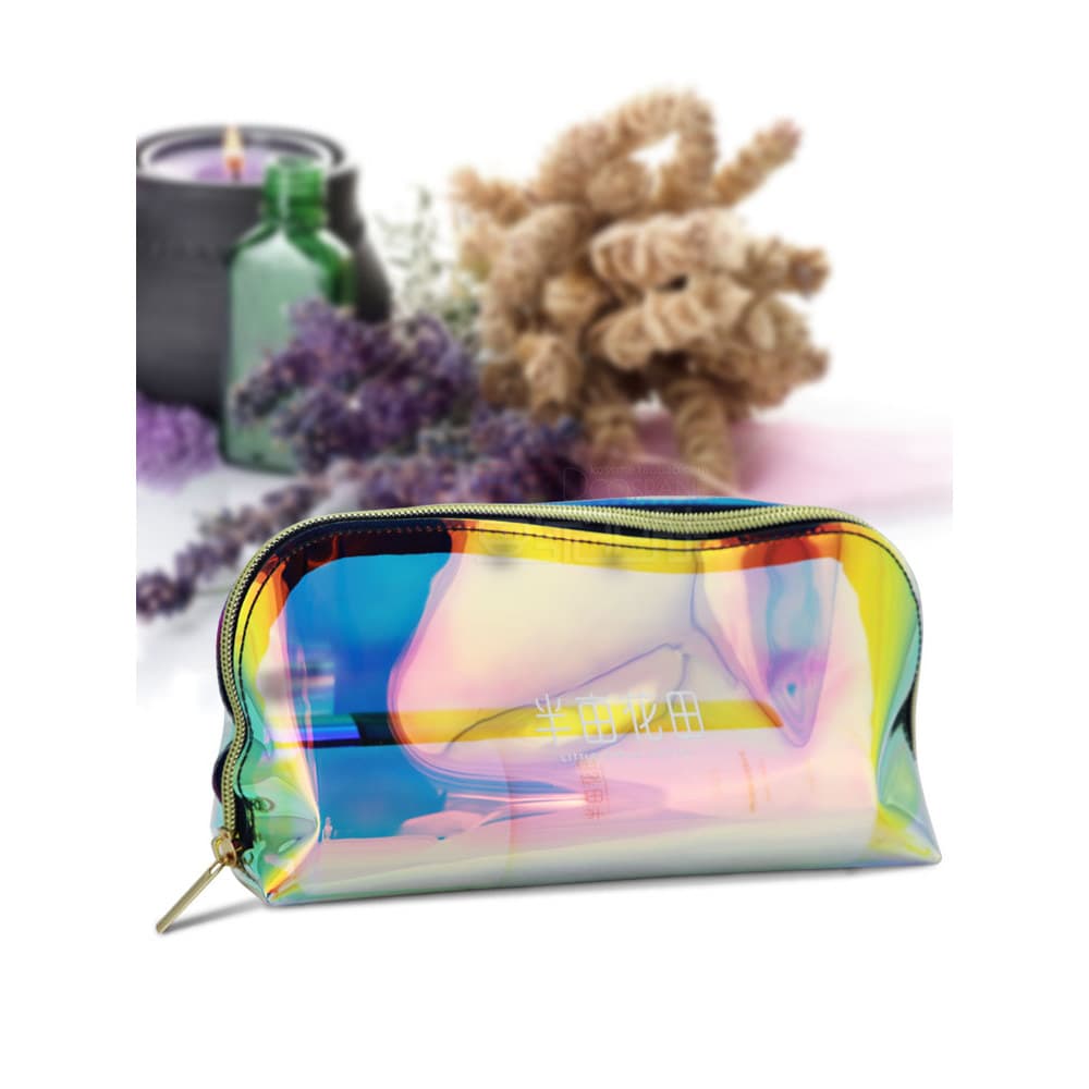 Saco cosmético transparente a Laser colorido feminino portátil saco de beleza cuidados com a pele armazenamento de produ