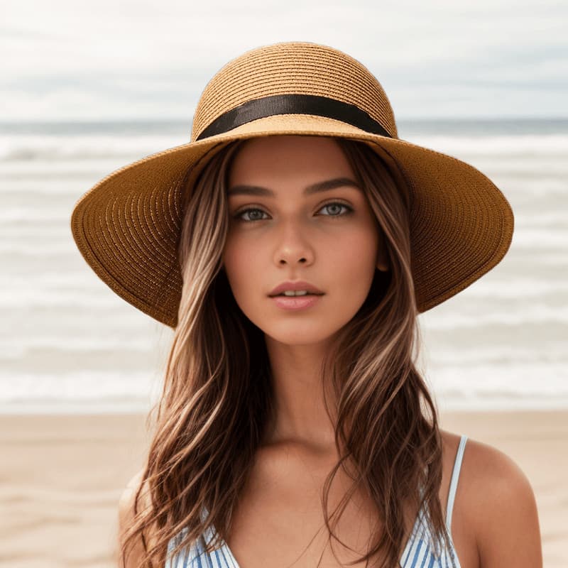 Chapéu de palha feminino verão fresco rosto-cobrindo balde palha grande borda na moda protetor solar chapéu de sol beira
