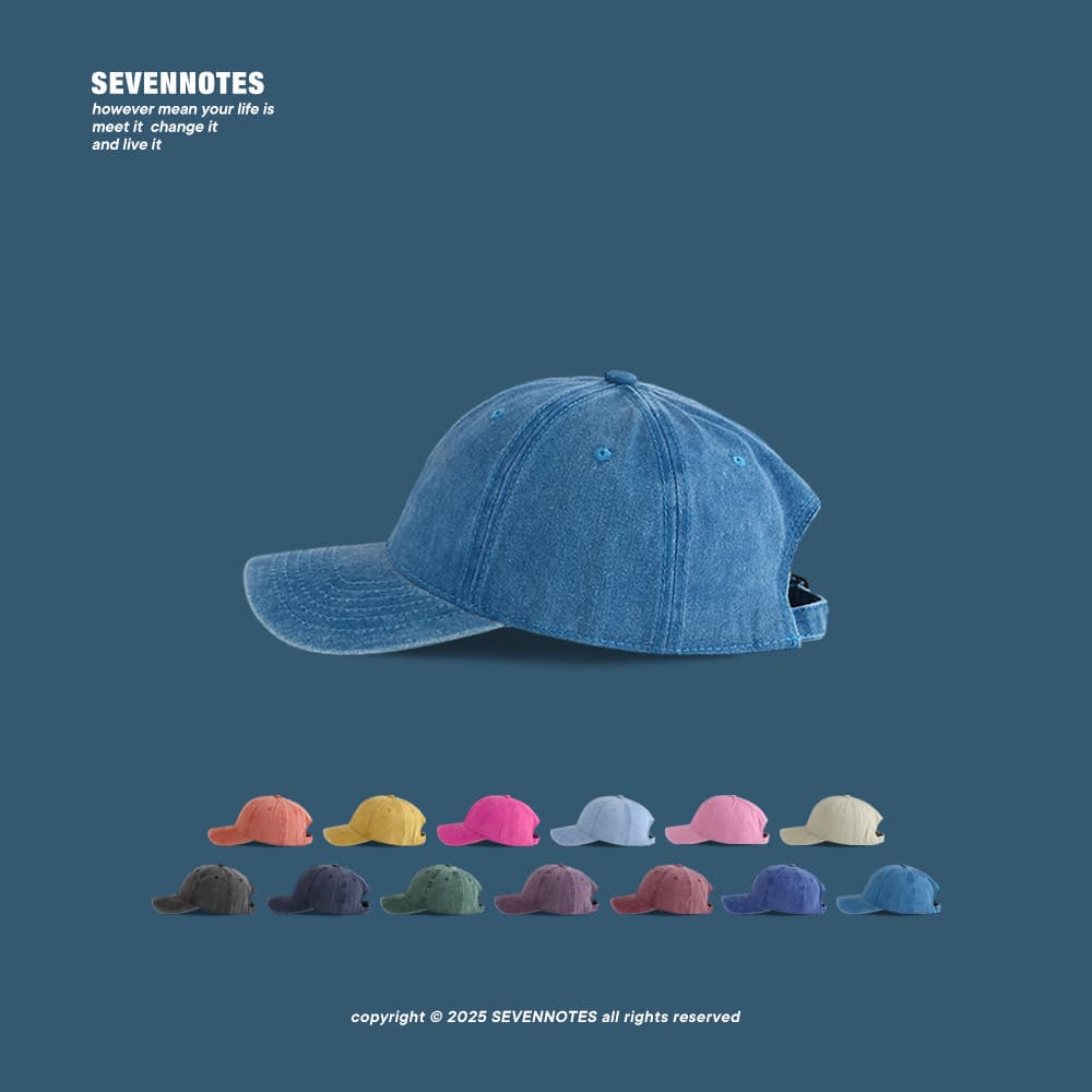 Chapéu clássico americano Light Board boné de beisebol masculino feminino Retro lavado Denim boné pequeno rosto S mesmos