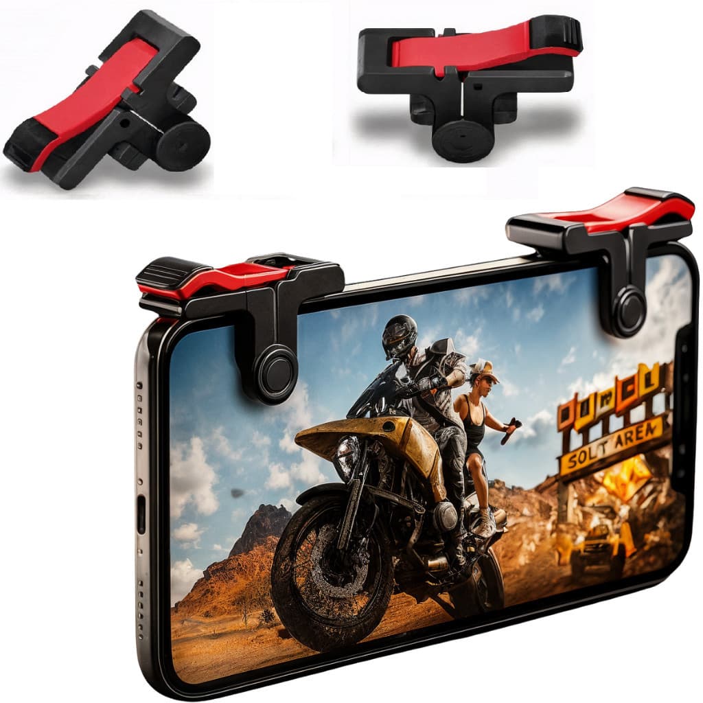 Gatilho Para Celular L1 R1 Par Para Jogos Android e iOS Até 6,5 Polegadas - Adaptador Free Fire, Fortnite, Pubg, COD