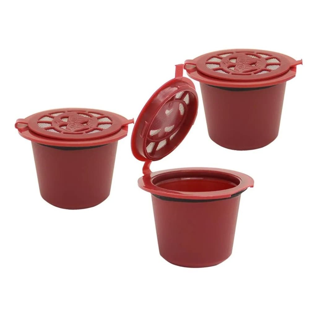 Kit 5 Cápsulas De Café Reutilizáveis Vermelha Para Cafeteira