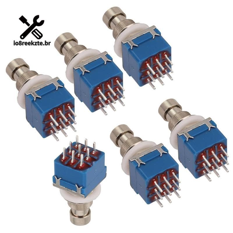 Interruptor De Pedal De Efeito De Guitarra , 6 Peças , 3PDT , Botão PCB , Travamento Liga-on , 9 Pinos , True Bypass , A