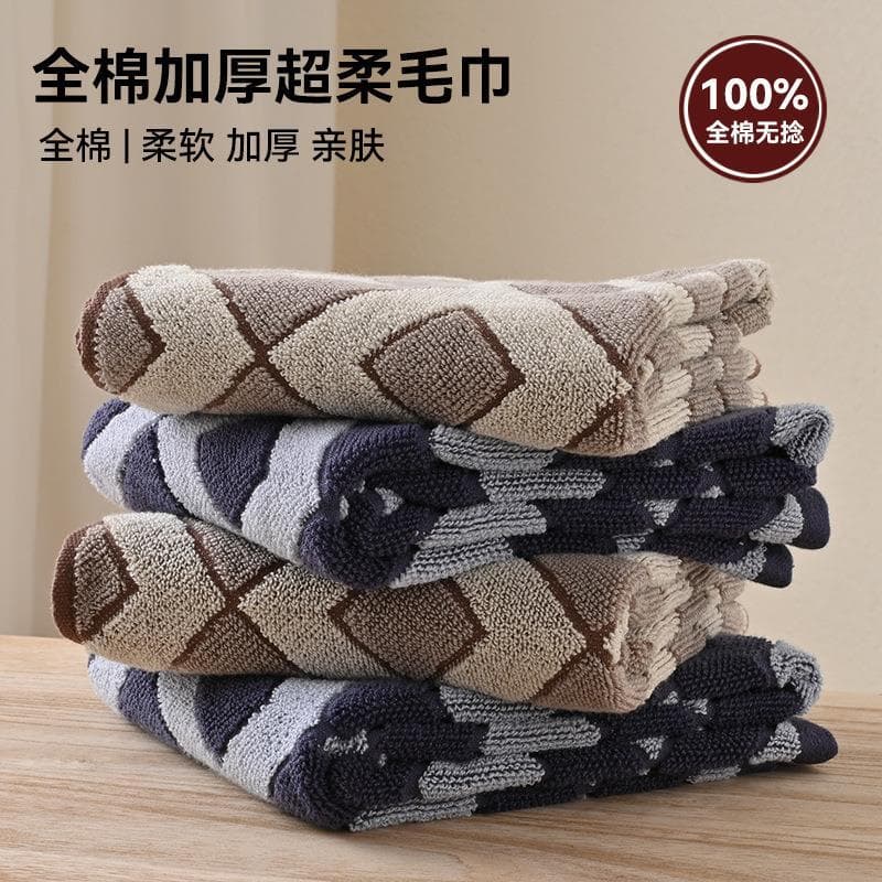 Nantong Suyi Produtos Domésticos Toalha de Algodão Estilo Japonês Xadrez Puro Algodão Grosso Toalha de Rosto Terry Macio
