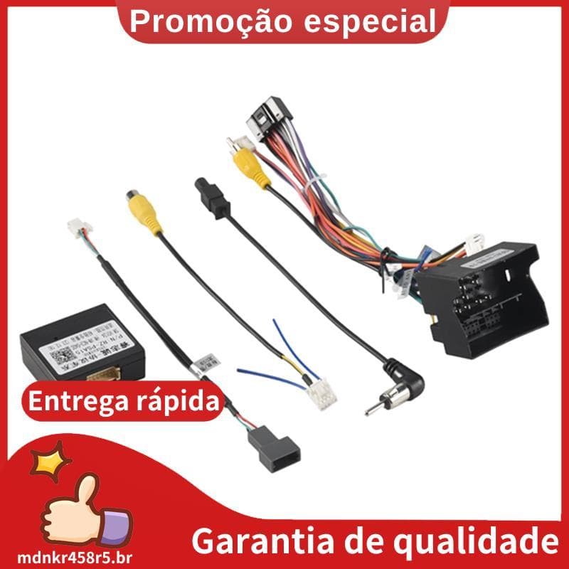 Áudio Estéreo Do Carro 16 Pinos Adaptador De Cablagem De Energia Android + Caixa Canbus Para Peugeot 3008/2008/Citroen C