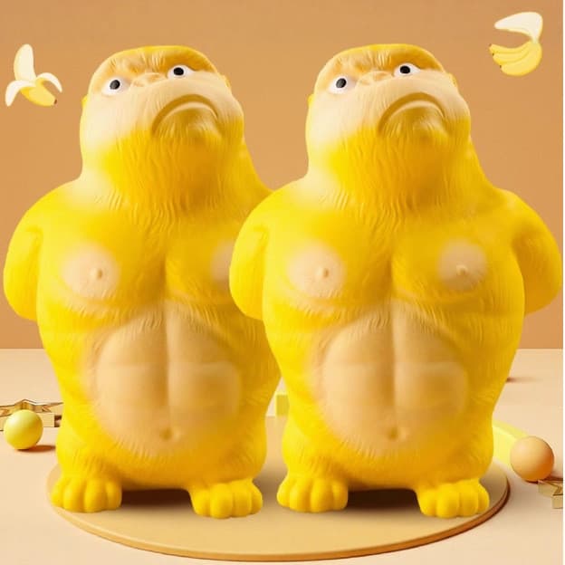 [Desconto de novo produto] Pinch Music Yellow Total Gorilla pu Foam Toy Influencer Ferramenta útil de descompressão de v