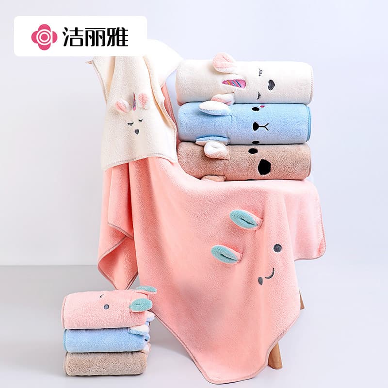 Jieliya toalha de lavagem rosto doméstico masculino feminino bonito toalha de banho Coral velo melhor absorver água do q