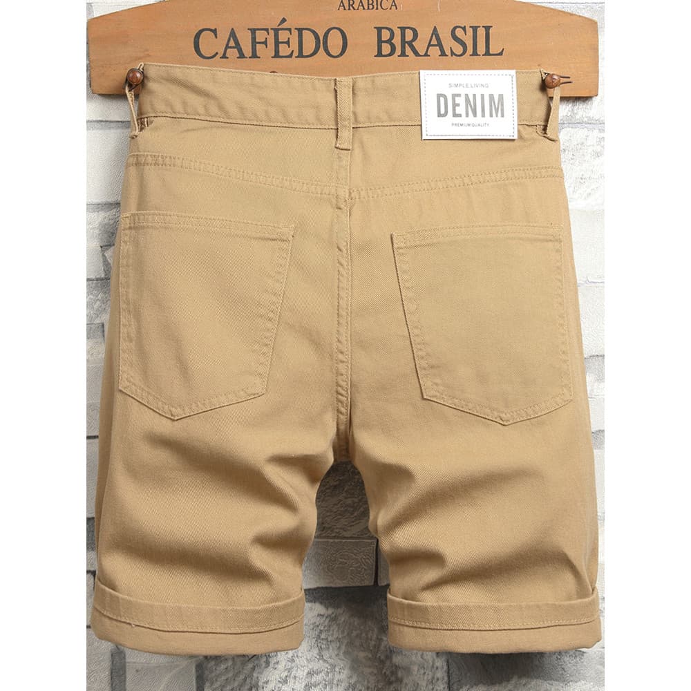 Cáqui Denim Shorts masculino verão estilo fino 2026 novo estilo Casual cortado calças cortadas Jeans masculino estilo