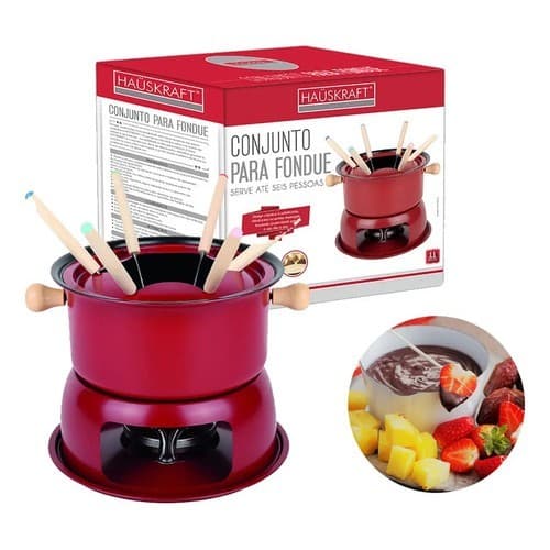 Conjunto Aparelho Fondue Em Doce Salgado 6 Pessoas Cor Vermelho