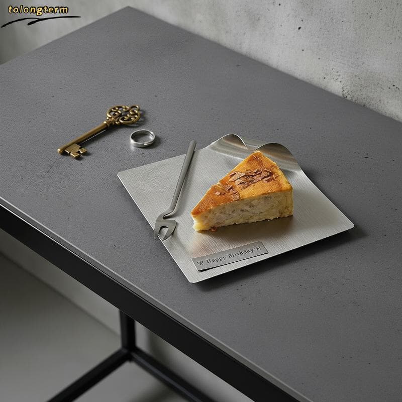 Bandejas De Servir Sobremesa De Aço Inoxidável , Alça Curva Resistente Ao Calor , Estável Para Uso Em Exibição Comercial