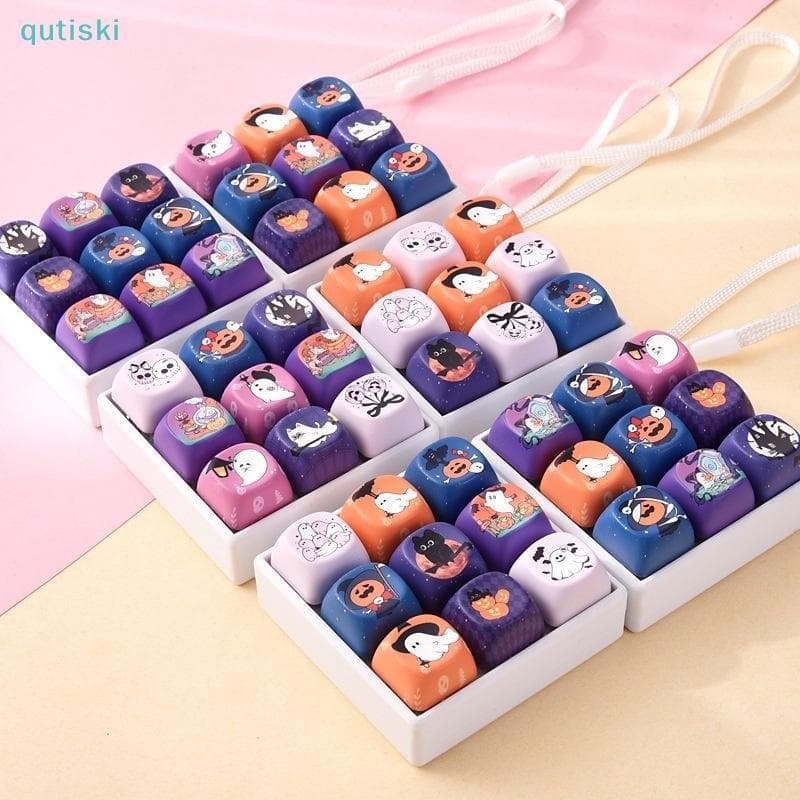 QUTI Chaveiro Criativo De Halloween Fidget Com Pingente De Mini Teclado De 9 Teclas Para Brindes Tri Ou Travessuras , Le