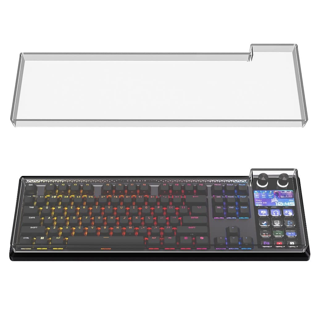 Capa Protetora Contra Poeira Para Teclado De Acrílico Geekria Compatível Com Corsair Galeon 100 SD , Protetor De Transpa