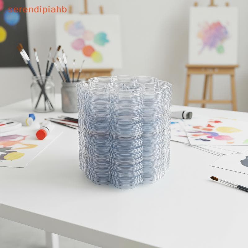 Bandeja De Pintura Descartável 20 Unidades , Paleta De Mistura De Cores Transparentes