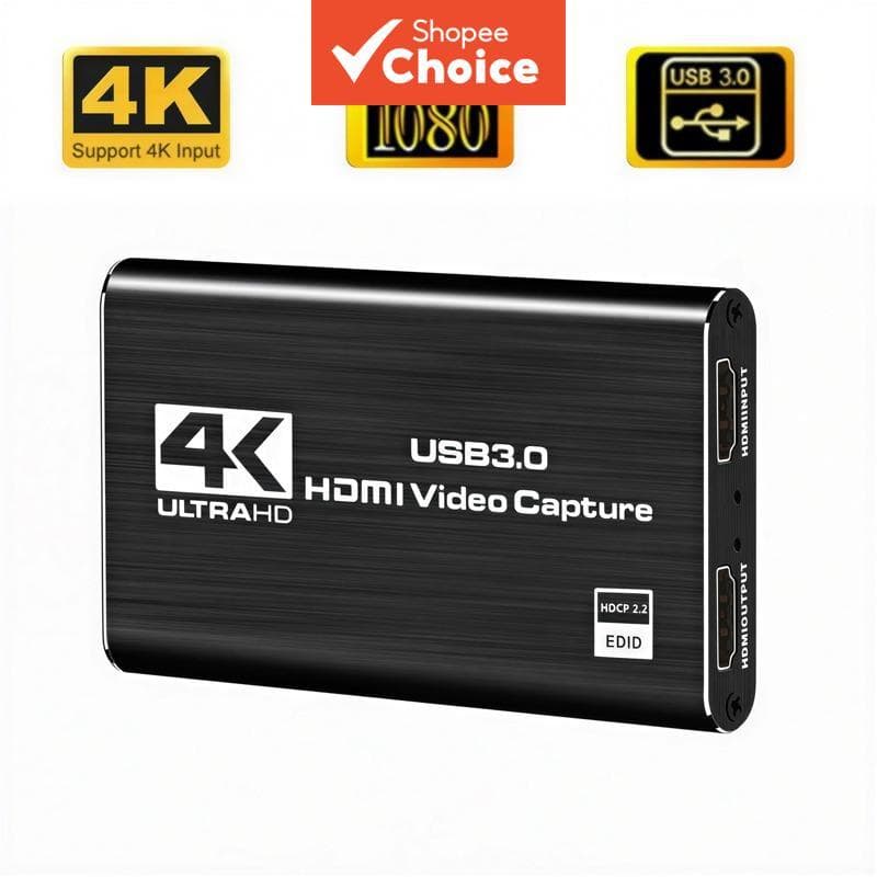 Placa de captura de vídeo USB 3.0 4K compatível com HDMI 1080P 60fps HD Grabber de vídeo para OBS captura cartão de jogo