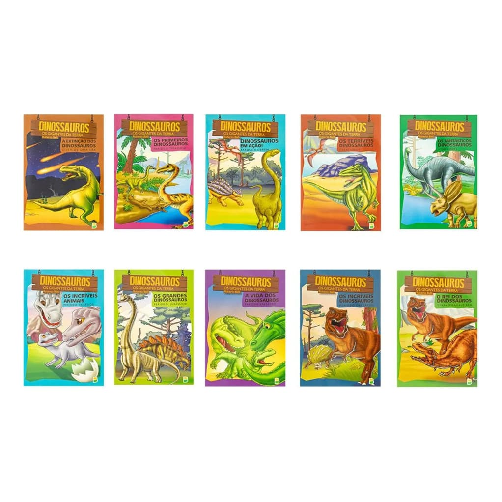 Livro Dinossauros. Os Gigantes Da Terra - Kit C/10 Unidade A Extinção Dos Dinossauros  Os Primeiros Dinossauros