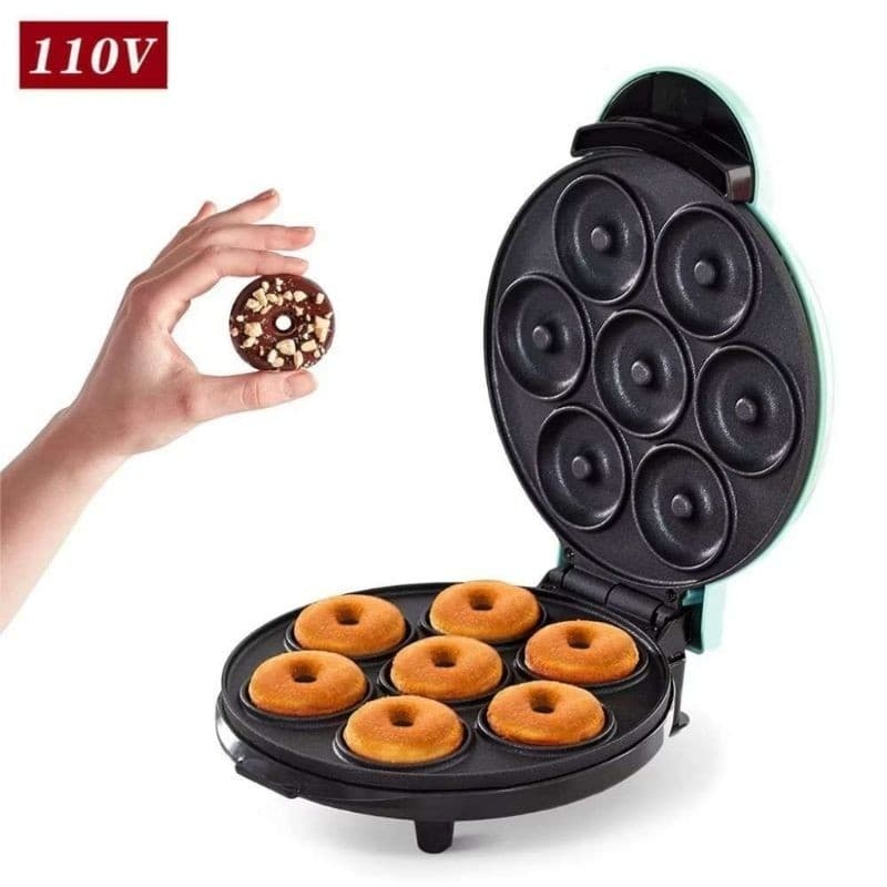 Máquina de Donuts Inteligente 110V Caseira, Antiaderente e Fácil de Limpar com Moldes Vários Sabores