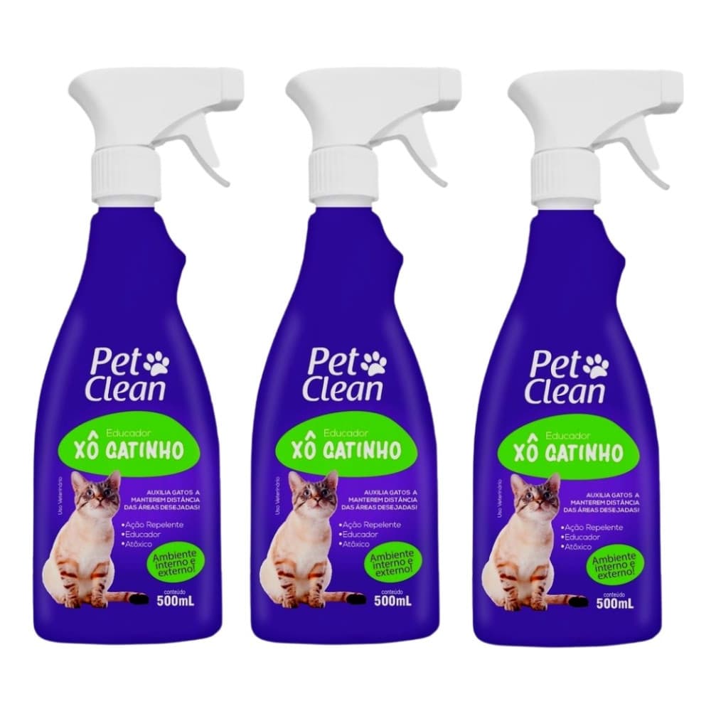 Kit 3 Xô Gatinho Pet Clean Educador Sanitário - 500ml