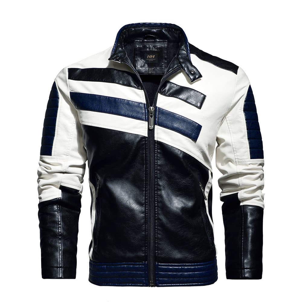 Colwao Masculino Vintage Motocicleta Jaqueta 2024 Moda Masculina Nova De Couro Motociclista Bordado Bombardeiro Casaco I