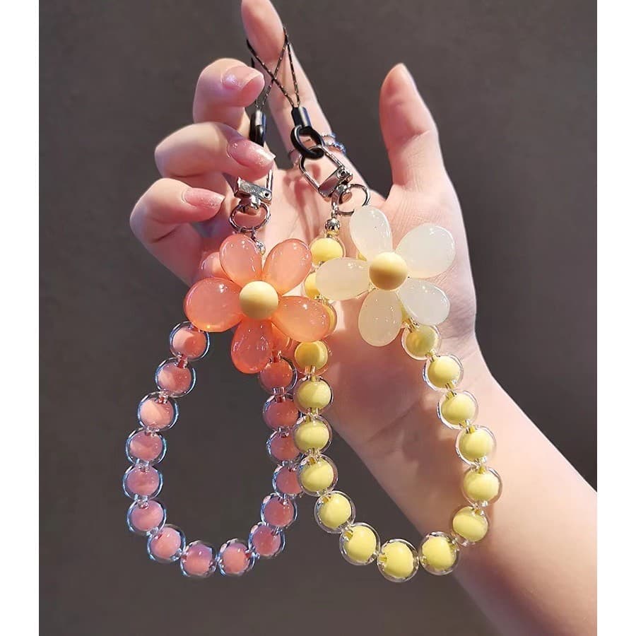 Cordão De Telefone Com Contas Coloridas Macaron , Pulseira De Corrente Flores Artesanais Estilo Ins Japonês E Coreano