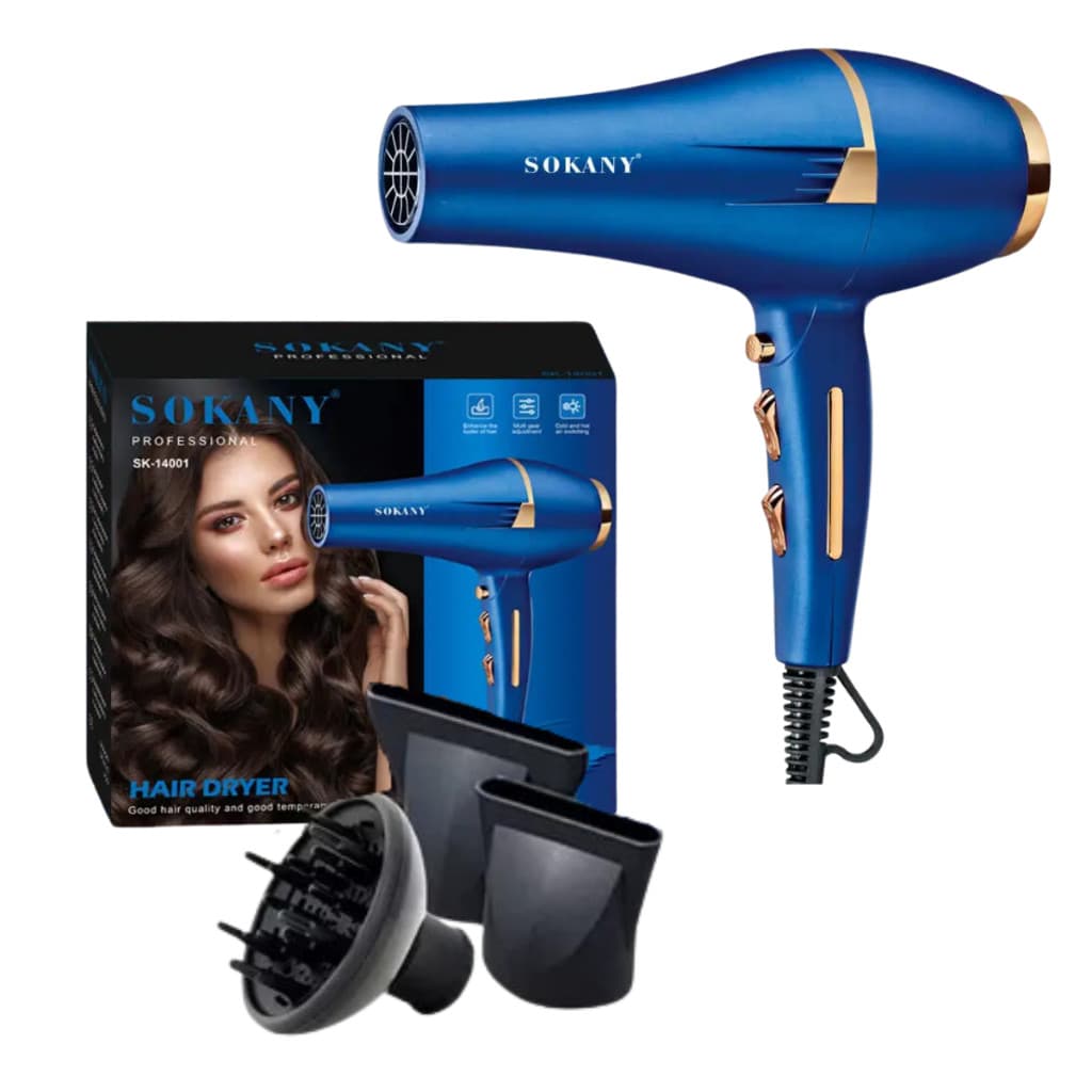Secador De Cabelo C/ Difusor de Cachos Antifrizz Profissional Sokany Leve / Potente 2400w