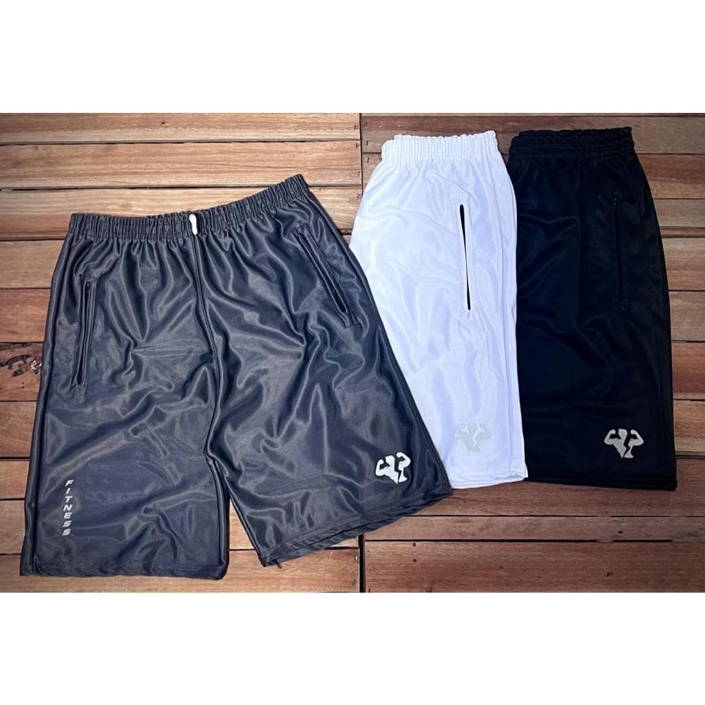 Kit 3 Bermudas Corta Vento Símbolo Refletivo Dri Fit Refletiva Tradicional Skinny Casual