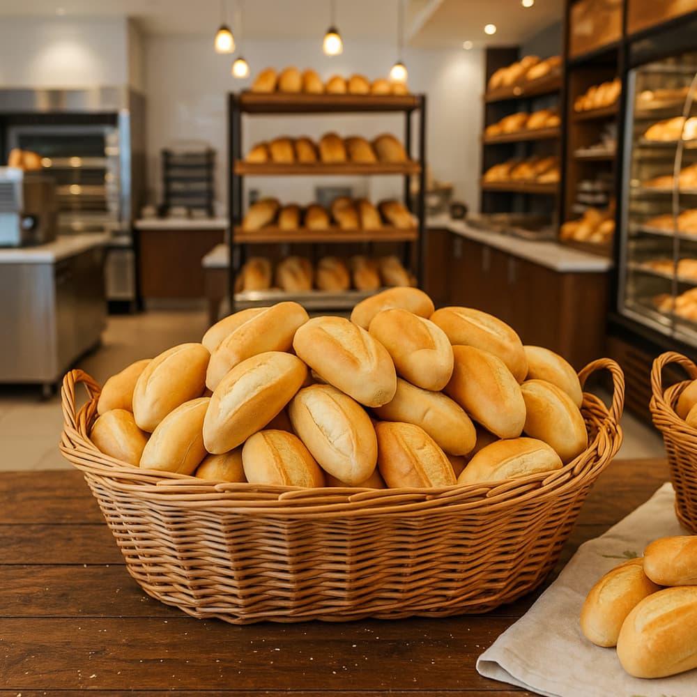 Cesta de Padaria de Vime com Alça Cesto Para Pães Padeira Engomadeira Expositor Padeira Cesto Decorativa