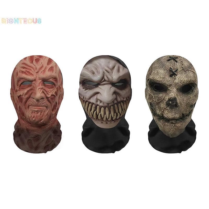 Rightrous Fantasma Rosto Máscara 3D Halloween Cosplay Adereços Balaclava Cheio Malha Elástica Respirável Headcovers Horr