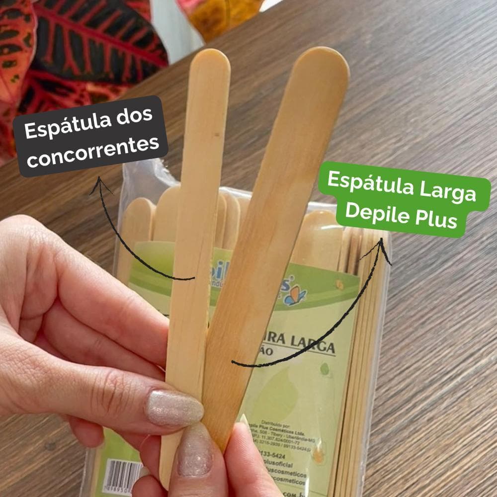 Espátula Larga De Madeira Descartável Para Depilação C/ 15 Unidades