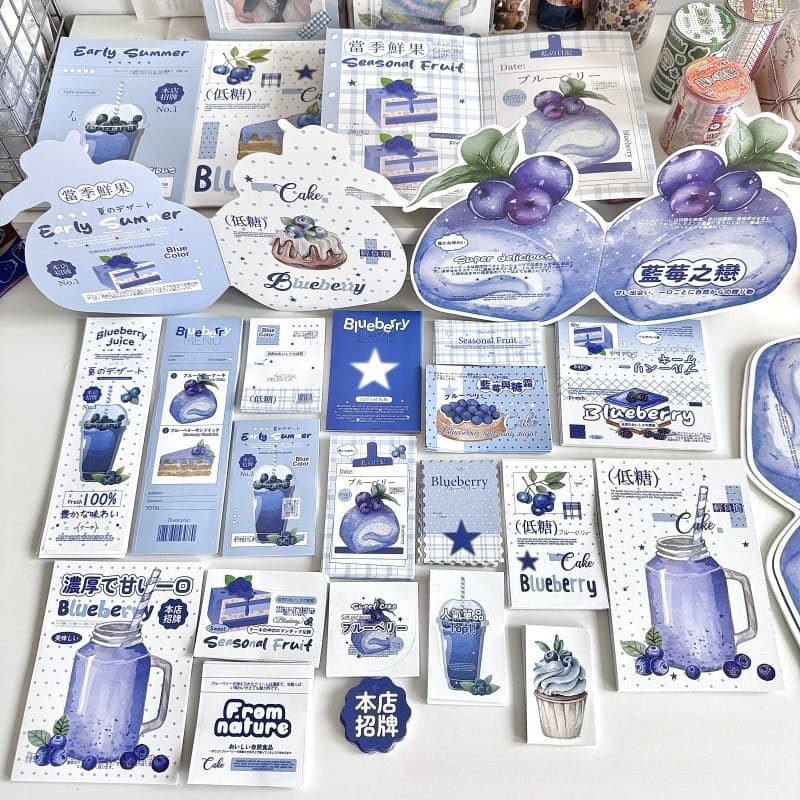 22 Unidades/Conjunto Adesivo De Vedação De Mirtilo De Cartão De Felicitações Material De Embalagem Decoração DIY