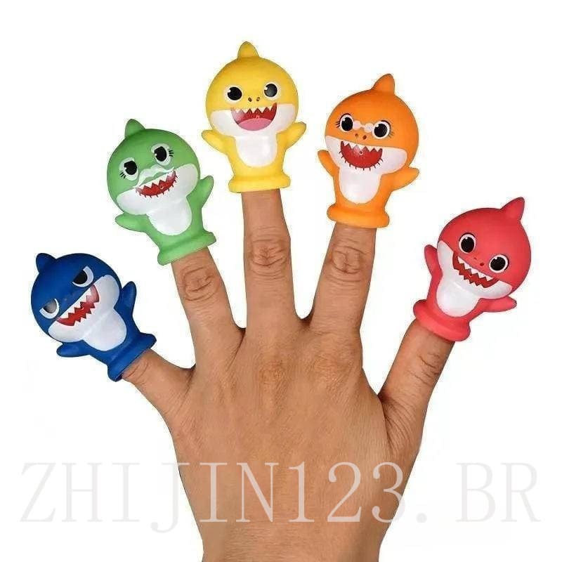 5pcs Brinquedos de Família de Tubarão Bebê Fantoches de Dedo Aniversário para Recém-Nascidos para Crianças