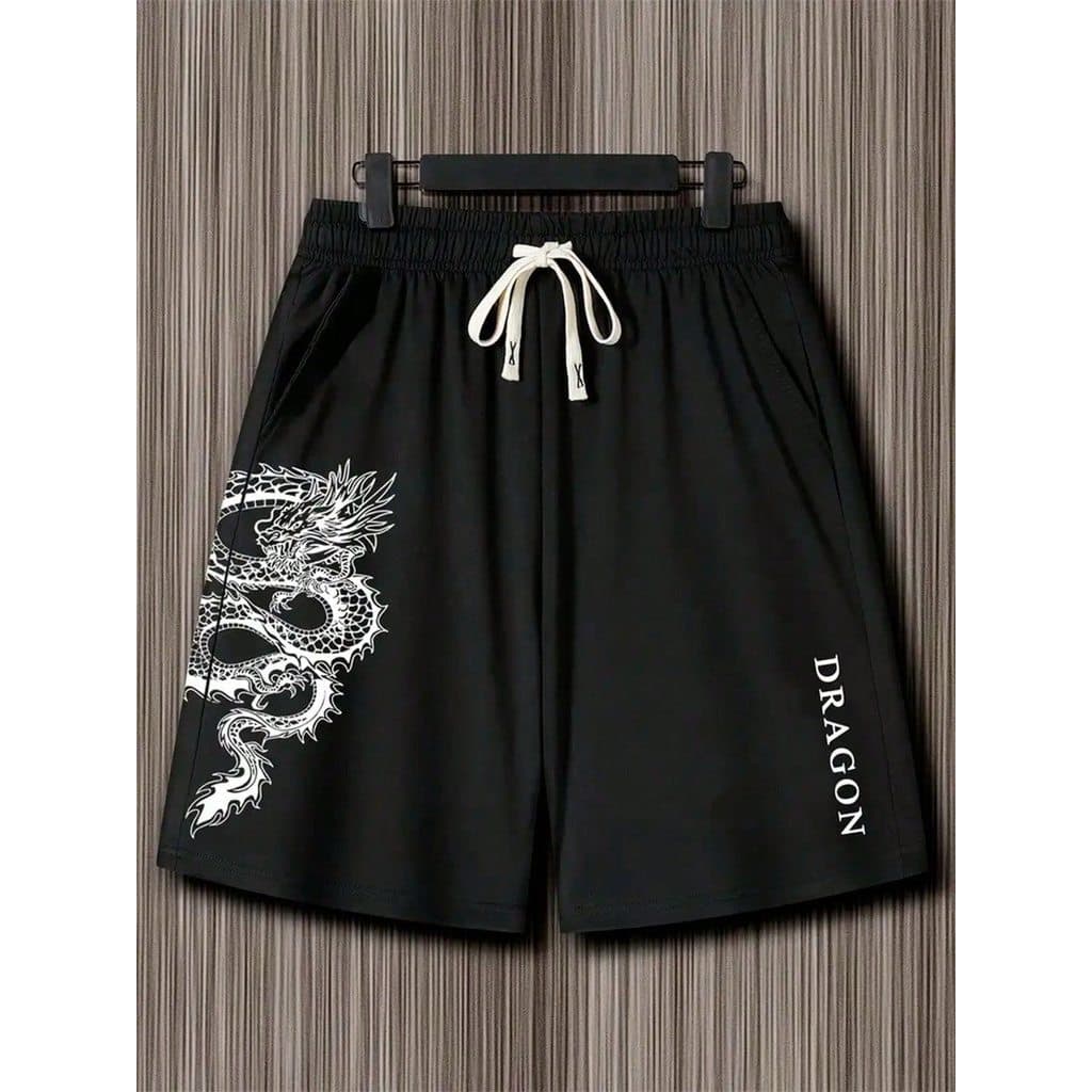 Bermuda Dragão Japonês Estampada Algodão Leve Streetwear Premium