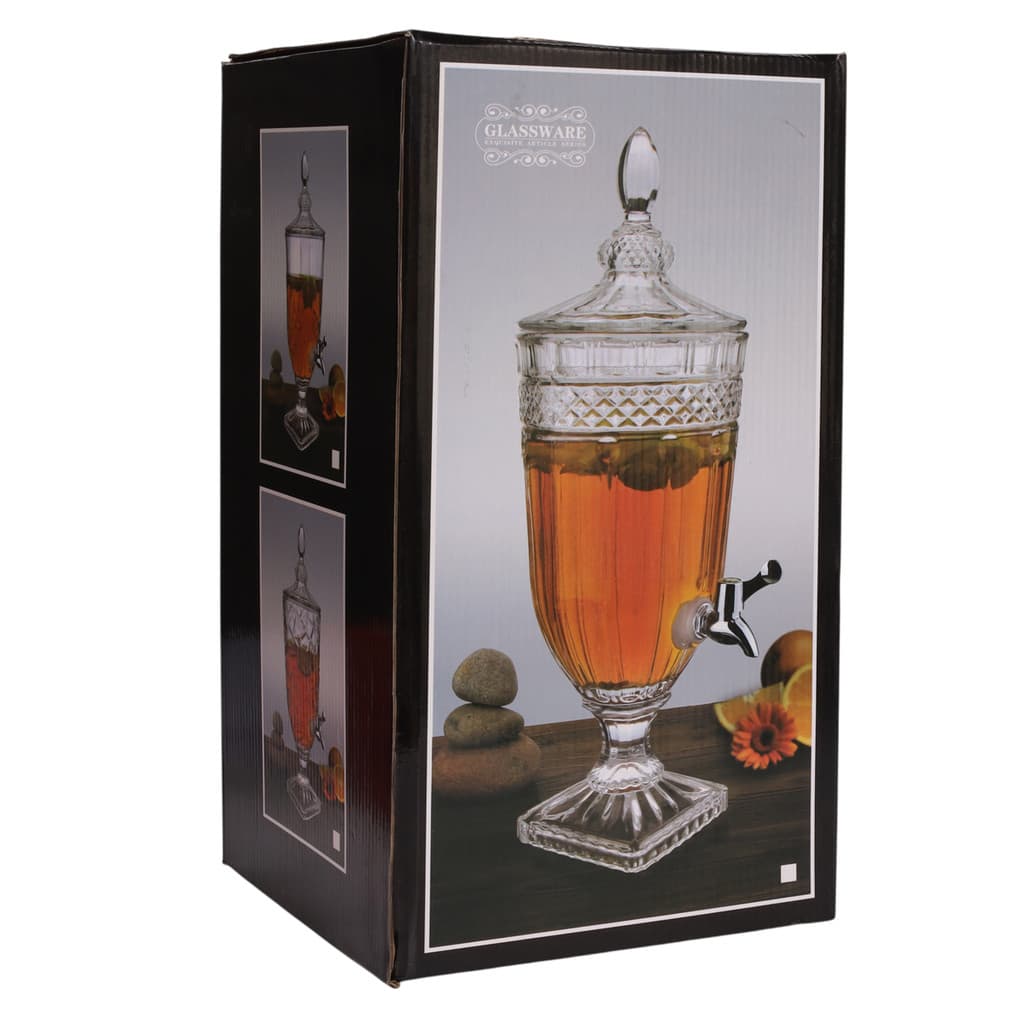 Suqueira De Vidro 3l Diamond Transparente Luxo Bebidas Suco