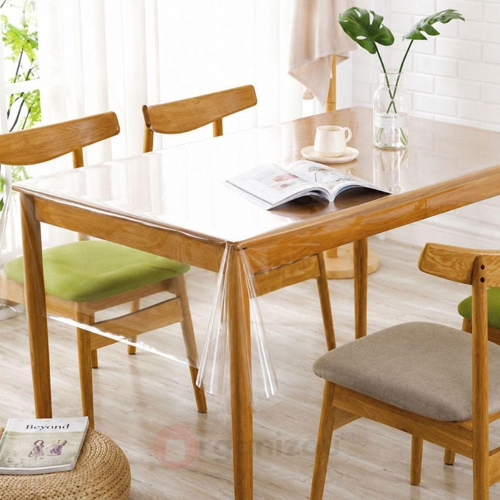 Toalha de Mesa Transparente PVC Premium 0,10mm Fina Antiderrapante Anti Mancha | Protege Madeira Várias Medidas