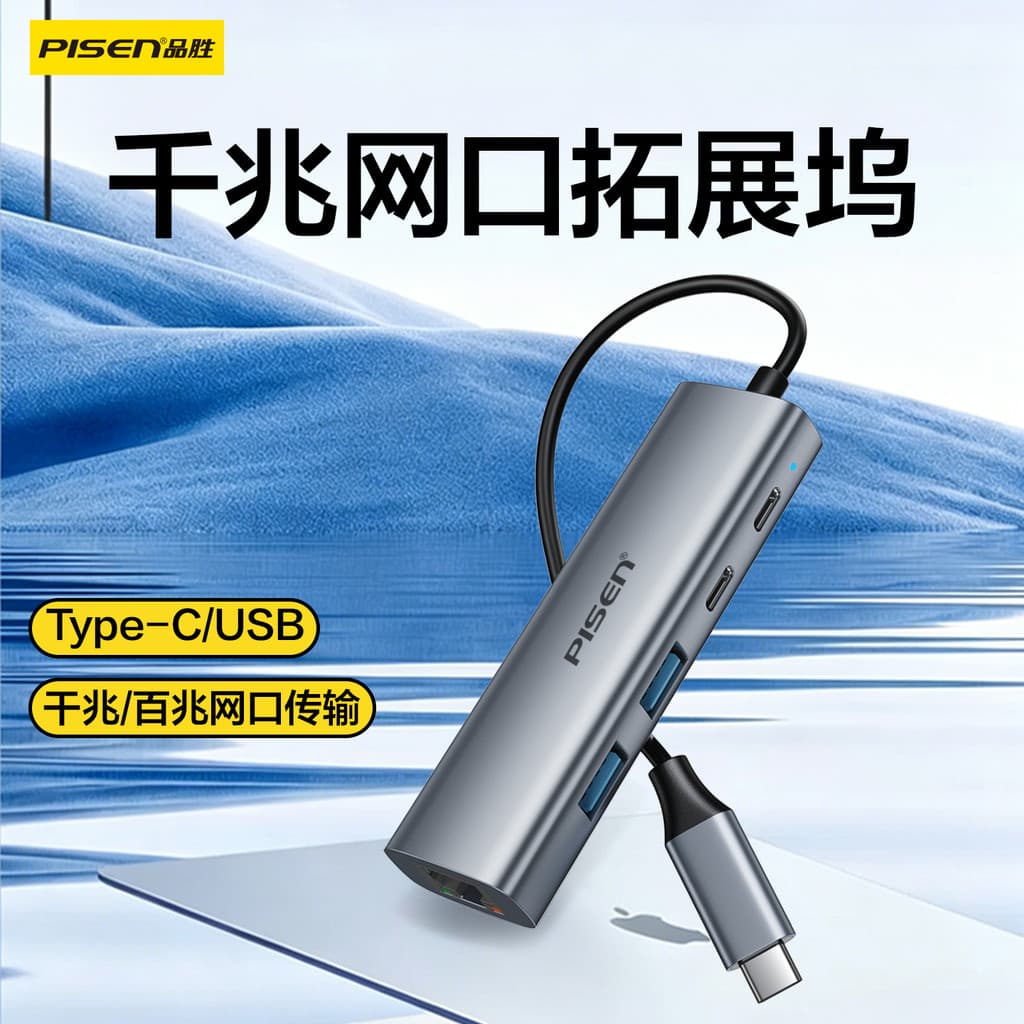 Pinsheng usb3.0 para adaptador de porta de rede Gigabit Docking Station Placa de rede de computador Adaptador de cabo de