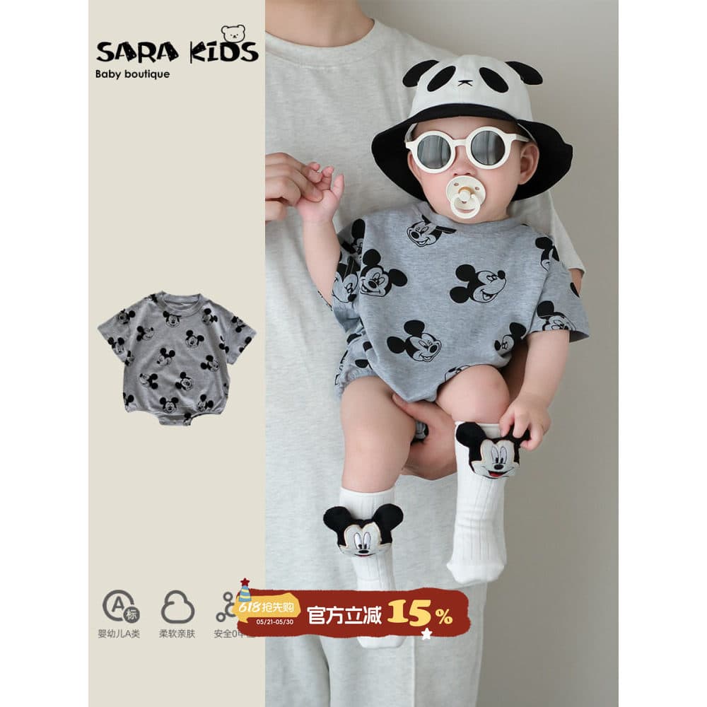 Macacão de bebê verão roupas finas Super bonito estilo ocidental bebê menino macacão verão bebê bebê macacão de manga cu