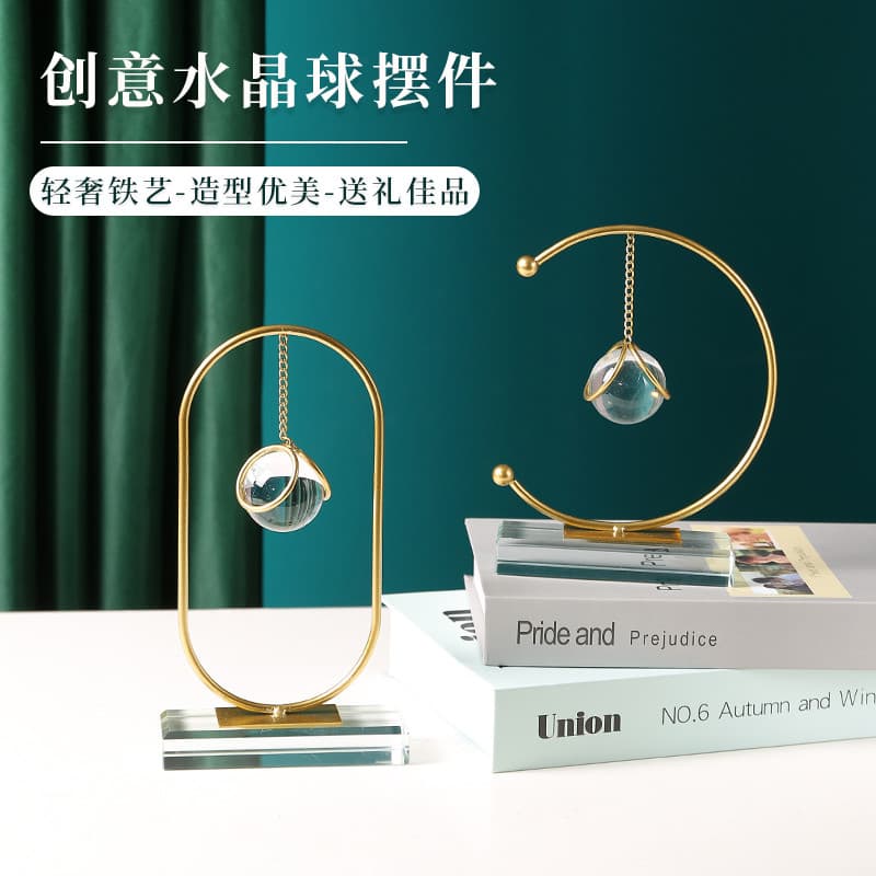 Luz de luxo escritório Desktop bola cristal tridimensional geométrico pequenos ornamentos acessórios para casa sala esta