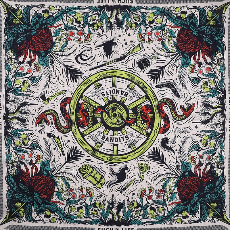 Ins dança de rua Hip Hop bandana americano Retro lenço quadrado da motocicleta selva branco protetor solar rosto cacheco