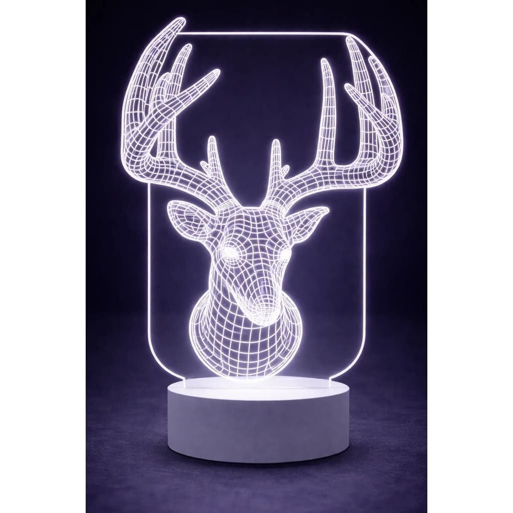 Luminária 3d Cervo Nórdico Led Decoração Escandinava Lindo