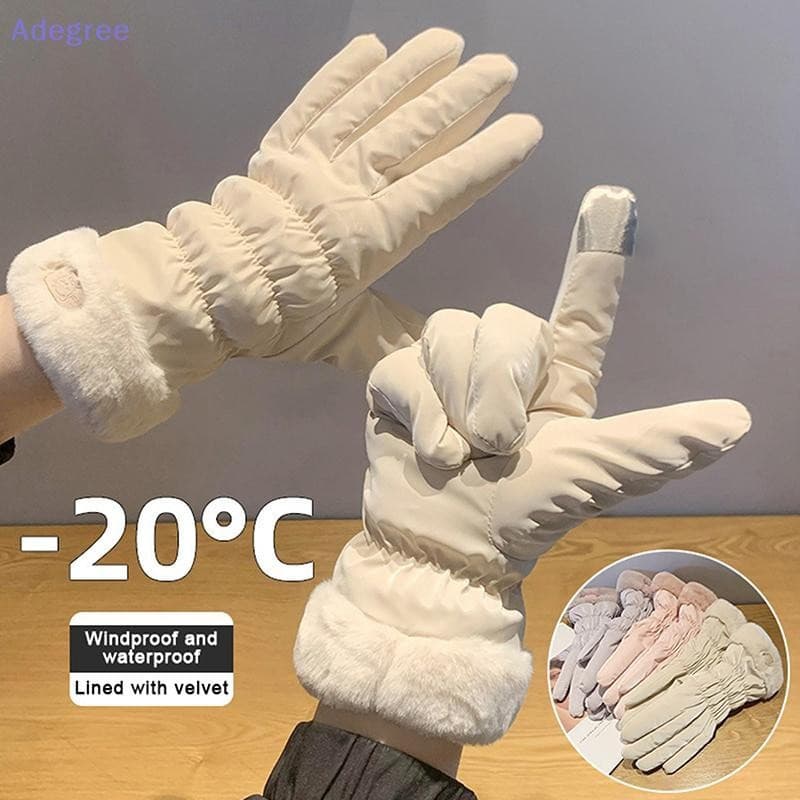 Adegree Luvas Acolchoadas Mulheres Inverno Engrossado Quente Respirável Ciclismo Montanhismo Esqui Esportes Ao Ar Livre