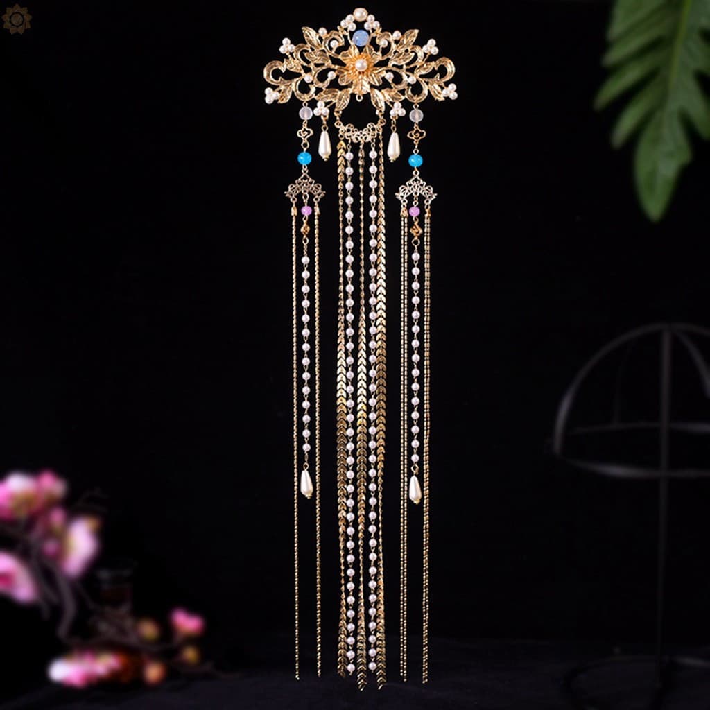 Hanfu Acessórios De Cabelo Clipe Traseiro Com Borla Longa Vintage Retro Garfo Acessório Passo Shake Frisada De Camada Du