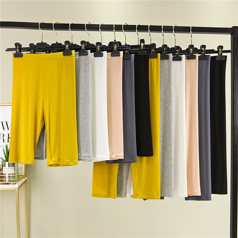 Shorts modais de cor sólida feminino verão estilo fino seda gelo Anti-reflexo seguro Leggings desgaste exterior elástico