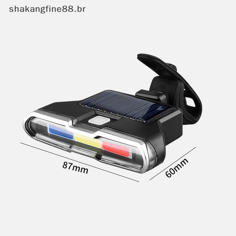 SHBR Farol De Bicicleta Movido A Energia Solar , Contas De Lâmpada COB De Alta Luz , 7 Modos , Frontal , Aviso De Segura