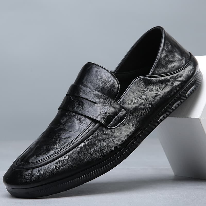 Di Luo tubarão sapatos masculinos verão couro genuíno respirável mocassins de sola macia ervilhas sapatos masculinos erv